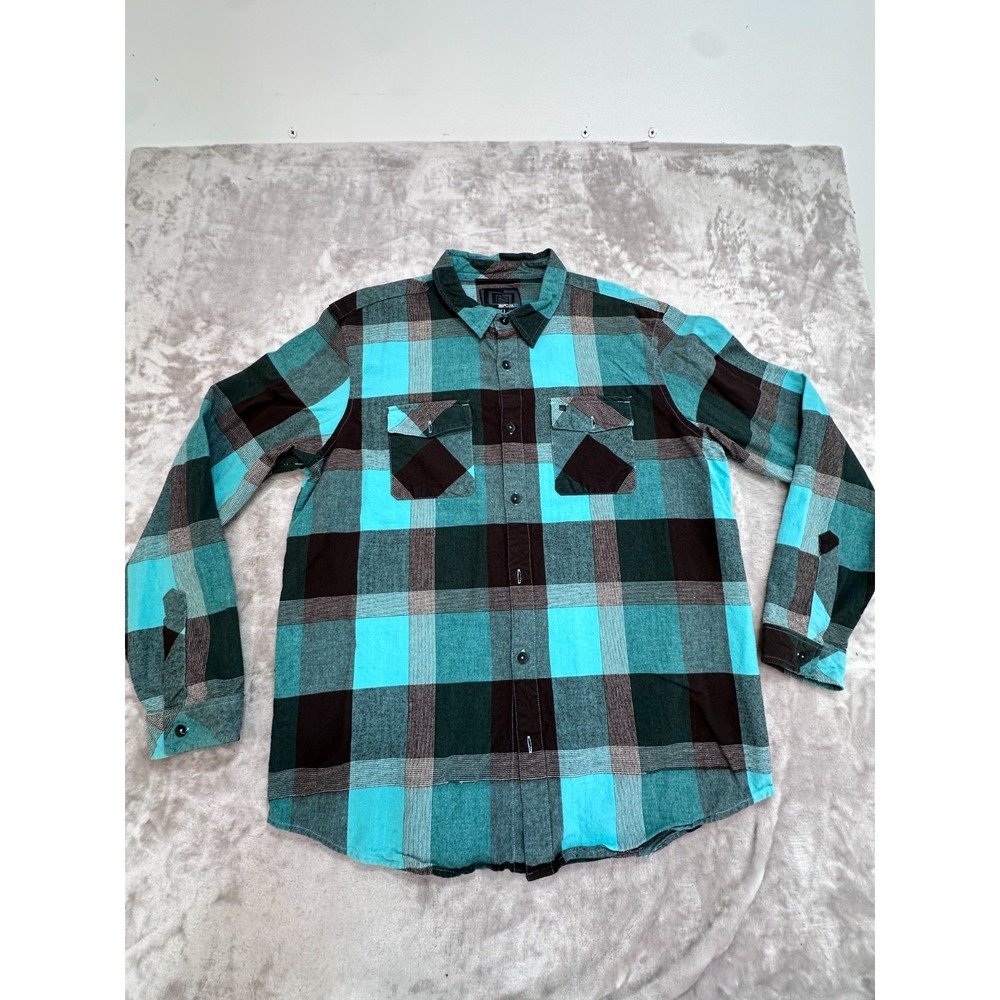 Rip Curl Flannel Shirt Men Size Large Multicolor Plaid Long Sleeve Button Up EUC